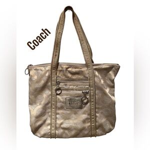 Coach Poppy Op Art Glam Signature Tote Bag